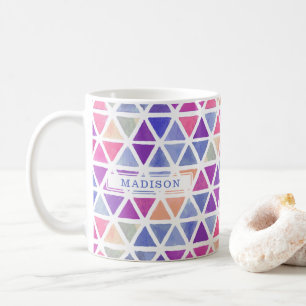 Mug Triangles géométriques Abstraits - tons Cool et vi