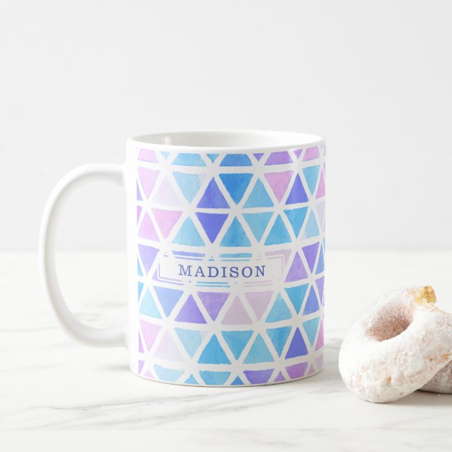 Mug Triangles géométriques Abstraits - tons pastel Coo (Avec donut)