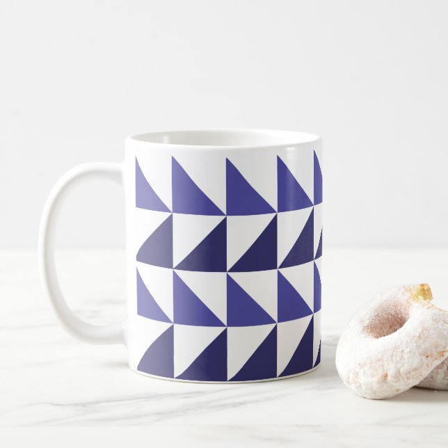 Mug Triangles géométriques bleu violet (Avec donut)