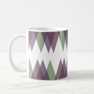 Mug Triangles mauve et vert