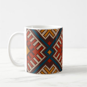 Mug Tribal Aztec motif sans soudure sur le tricot de l