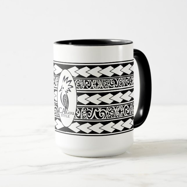 Mug Tribal Ethnic Black (Front Right)