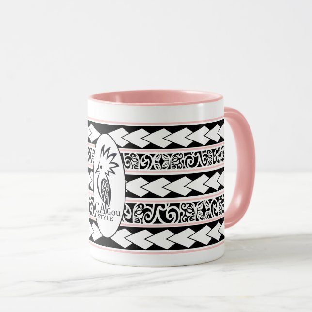 Mug Tribal Ethnic Vieux rose (Devant droit)