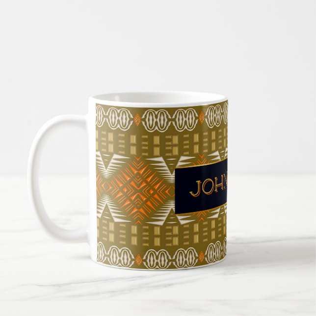 Mug Tribal géométrique de style africain ethnique (Gauche)