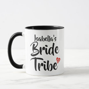 Mug Tribu de la mariée Date rouge Cœur Personnalisé