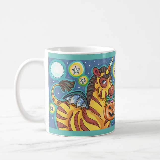 MUG TRICK OU TRAITER BAT WING ZEBRA, CUTE HALLOWEEN (Gauche)