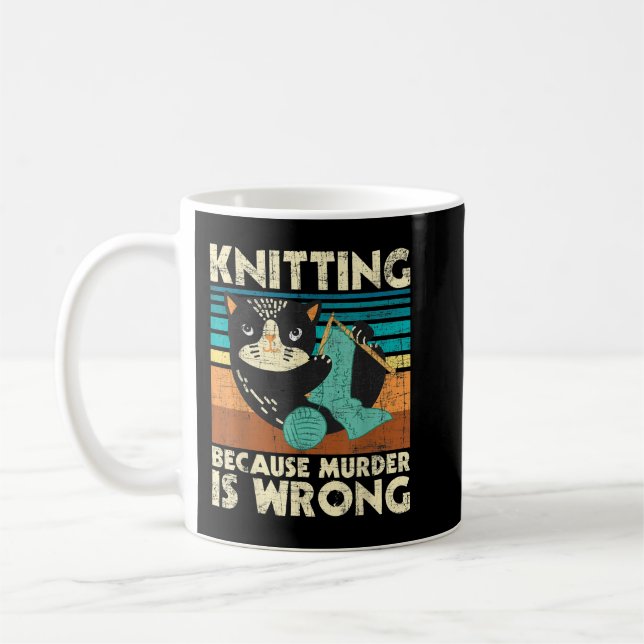 Mug Tricot Parce Que Le Meurtre Est Mal - Knitter Croc (Gauche)