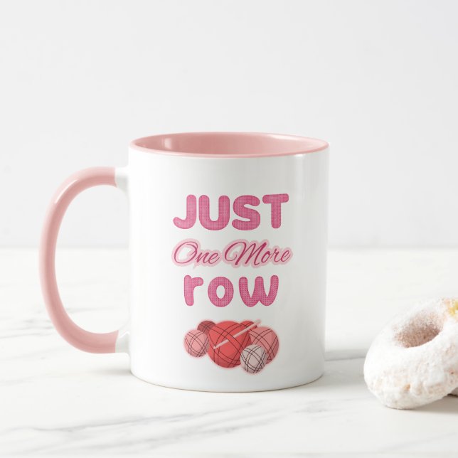 Mug Tricot Rose Juste Une Rangée De Plus (Avec donut)
