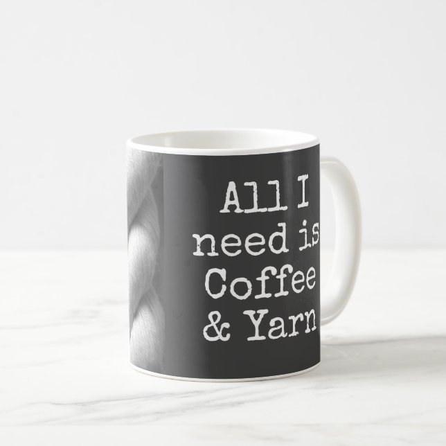 Mug Tricot Tout ce dont j'ai besoin c'est Café & Fer F (Devant droit)