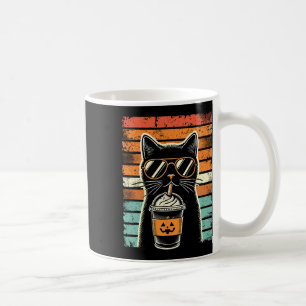 Mug Tricoter Ou Traiter Chat Noir Hipster Funny Hallow