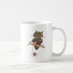 Mug tricoteuse knifty de hibou et de fil