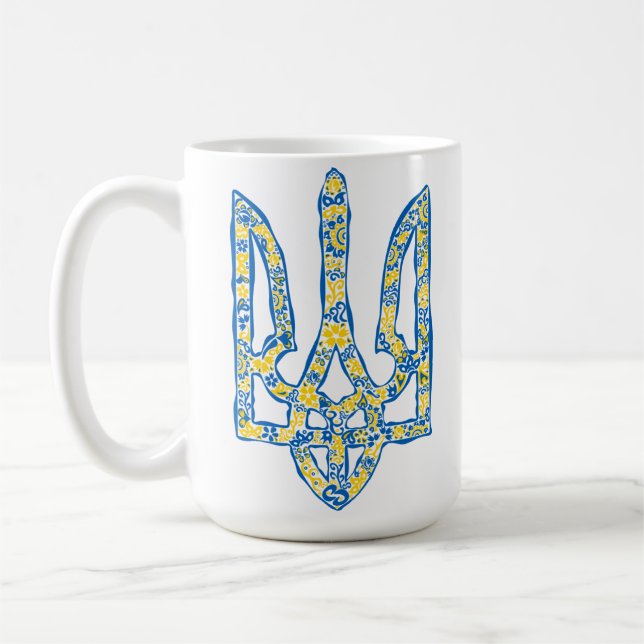 Mug trident de l'emblème national ukrainien tryzub eth (Gauche)