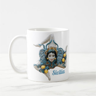 Mug Trinacria of Sicily Three Legged symbol Sicilia