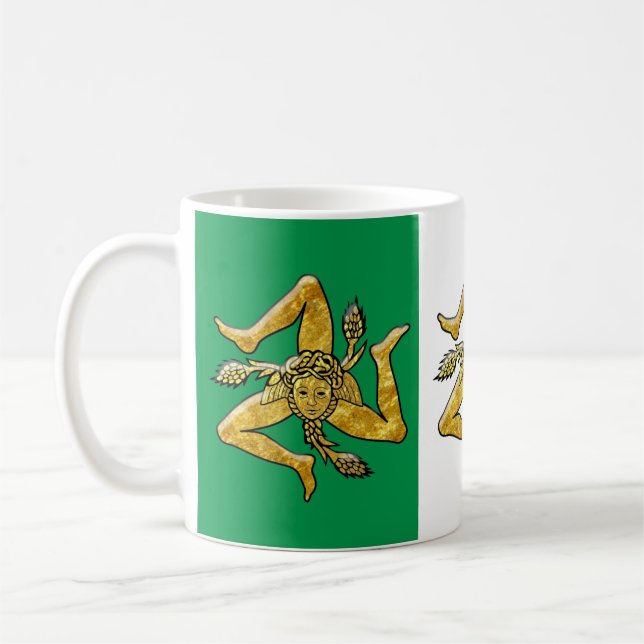 Mug Trinacria sicilien sur le drapeau italien (Gauche)