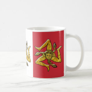 Mug Trinacria sicilien sur le drapeau italien