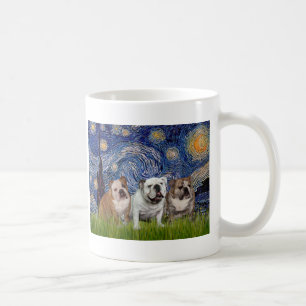 Mug Trio de Bulldog anglais - Nuit étoilée