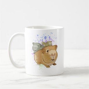 Mug Trio de cochons d'Inde colorés Arc-en-ciel Éclabou