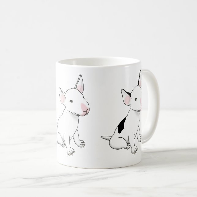 Mug - trio de pups de taureau blanc (Devant droit)