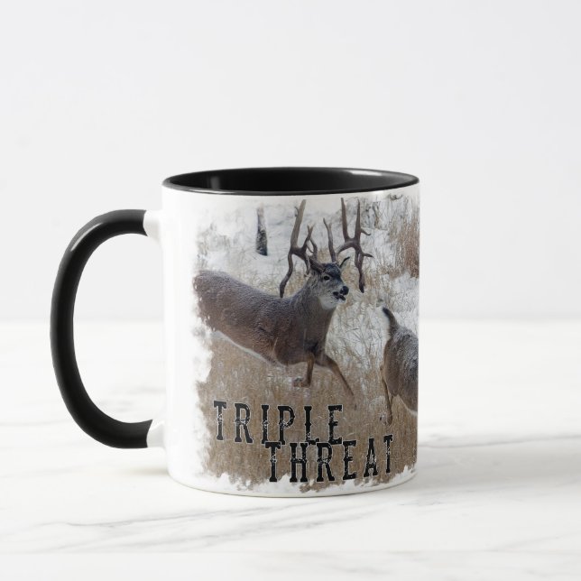 Mug Triple menace de boue de cerf blanc (Gauche)