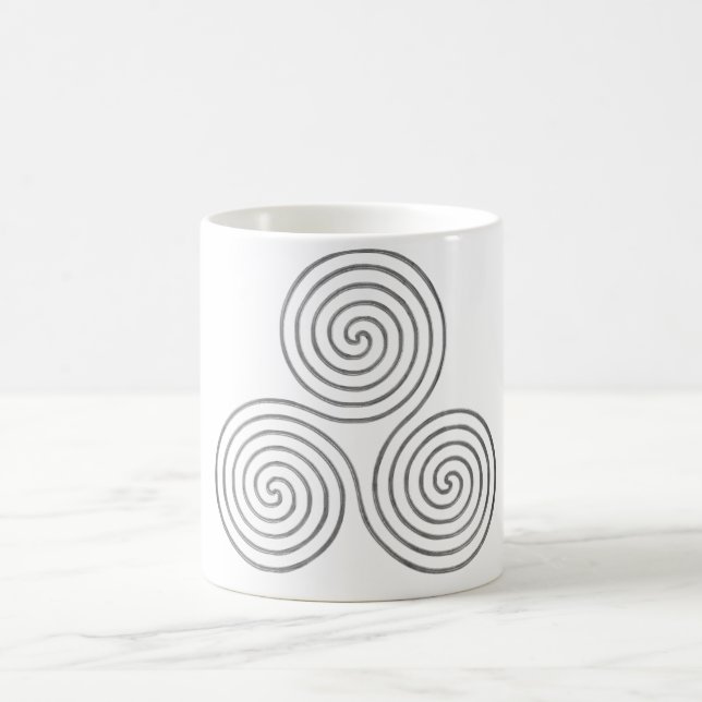 Mug triple spirale celtique - OneLine argent antique (Centre)