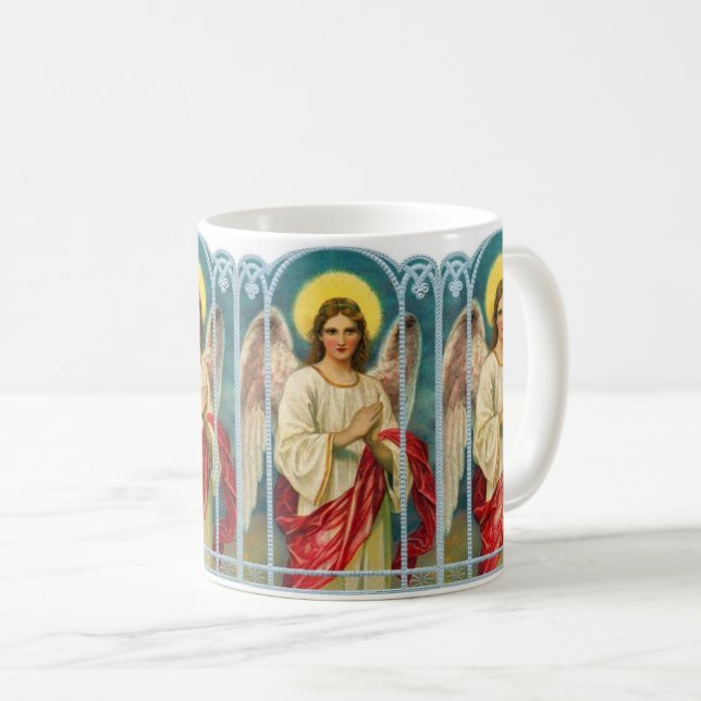 Mug Triptyque de l'ange au ruban rose (Devant droit)