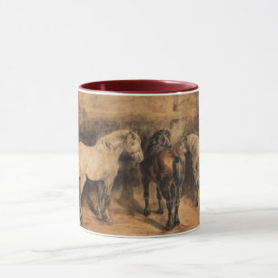 Mug Trois chevaux dans leur stabilité