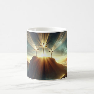 Mug Trois croix dans un paysage céleste