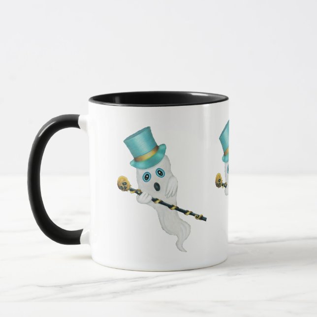 Mug Trois Fantômes Bleus Yeux Top Chapeaux Cannes crân (Gauche)
