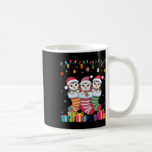 Mug Trois hibou des neiges dans la chaussette drôle ga