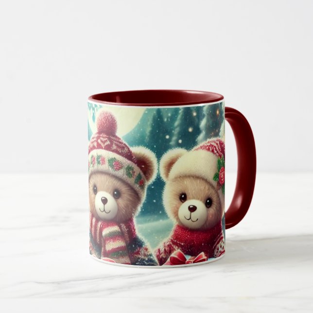 Mug Trois mignons Nounours Joyeux Noël (Devant droit)
