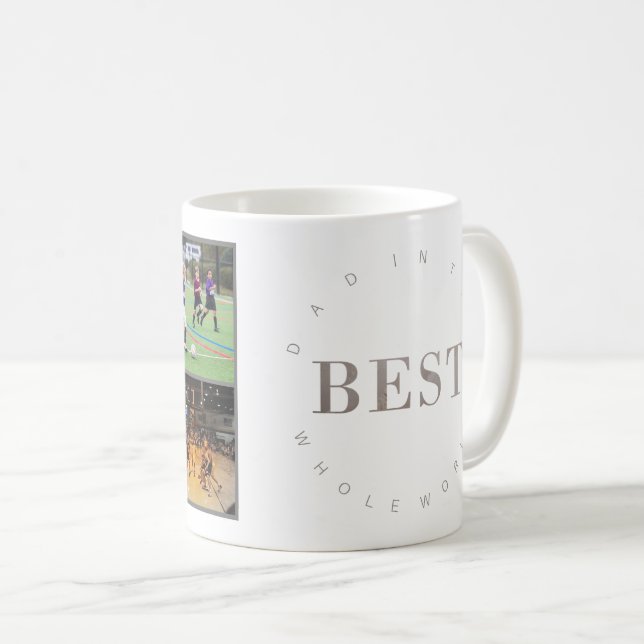 Mug Trois photo meilleur papa dans le monde entier caf (Devant droit)