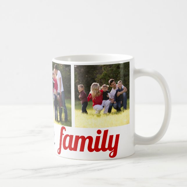 Mug Trois photos de famille et le nom de famille photo (Droite)