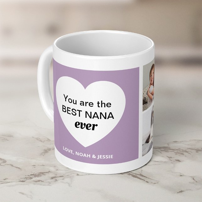 Mug Trois photos et un coeur | Meilleur Nana jamais (Créateur téléchargé)
