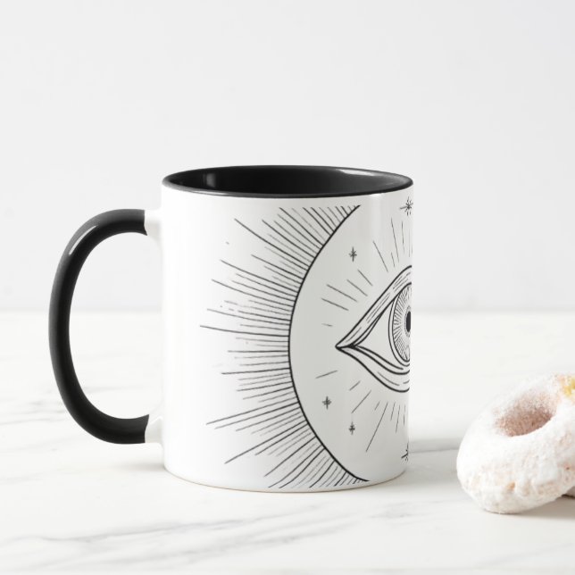 Mug Troisième conception des yeux - Votre porte d'entr (Avec donut)