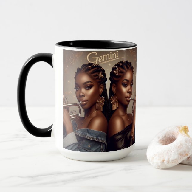 Mug Trompette musicale Gemini Zodiac (Avec donut)