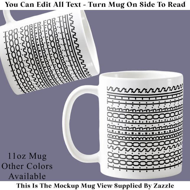 Mug Trop sobre pour ça. Message caché moderne et drôle (Créateur téléchargé)