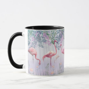 Mug Tropical Cute Family Flamants roses roses