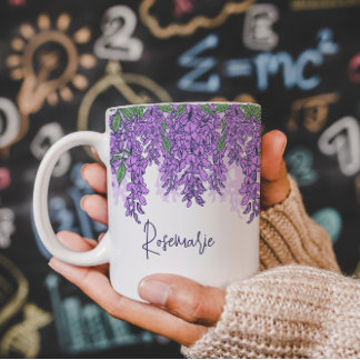 Mug Tropical floral Bouchon de nom personnalisé