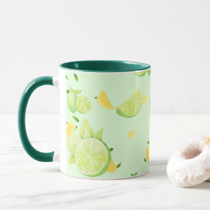 Mug Tropical Green Citrus SUMMER Orange lemon Slice