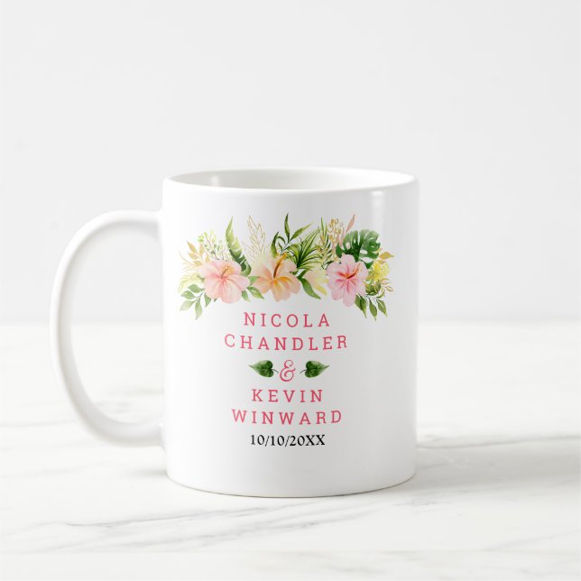Mug Tropical Jungle Floral Wedding (Gauche)