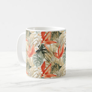 Mug Tropical Orange Anthurium Jungle Florale