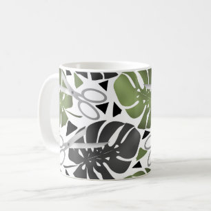 Mug Tropical print monstera leaves scissors jungle exo