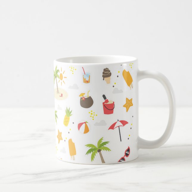 Mug Tropical Summer Beach Vacances Motif Design (Droite)