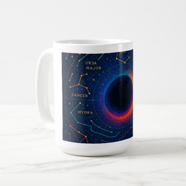Mug Trou Noir Cosmique & Constellations Art - Céleste (Devant gauche)