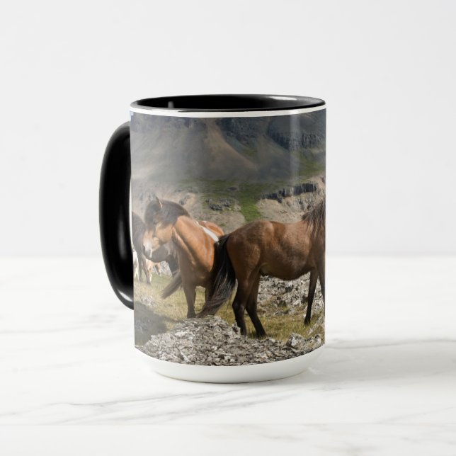 Mug Troupeau De Chevaux, Près De Hofn, Islande (Devant gauche)