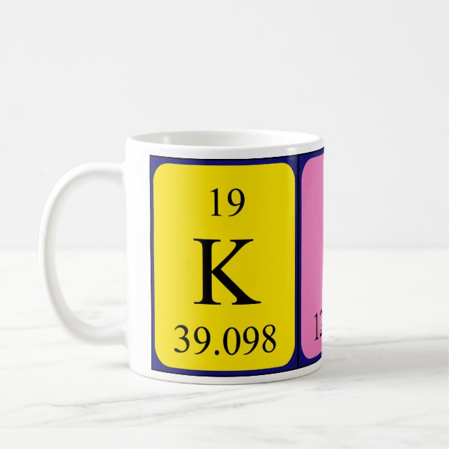 Mug Trousse d'enregistrement périodique du nom de tabl (Gauche)