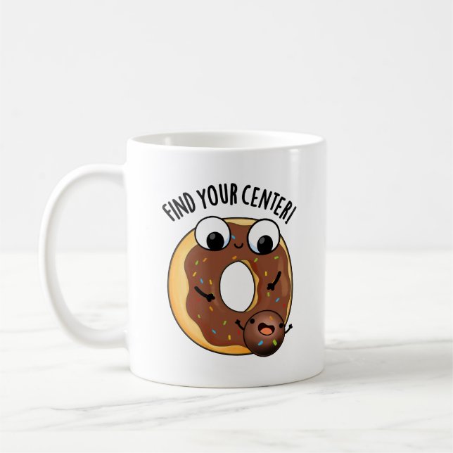 Mug Trouvez Votre Centre Funny Donut Pun Dark BG (Gauche)