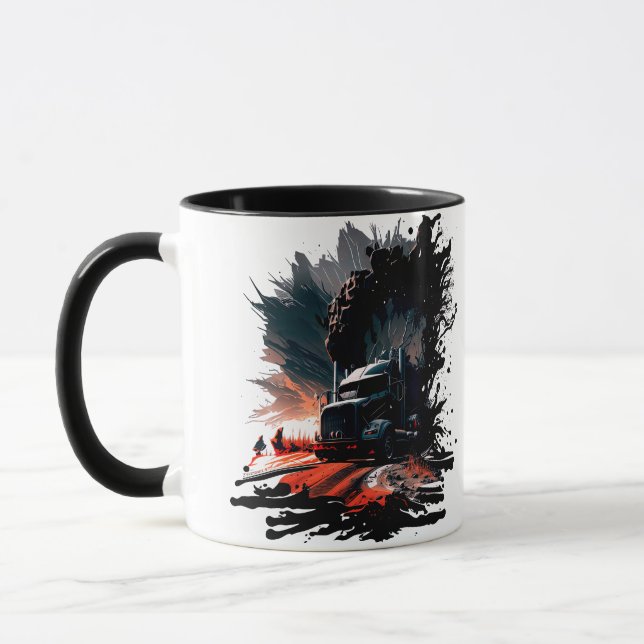 Mug Truck, Trucker gift, Wheels (Left)