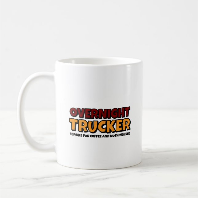 Mug Trucker de nuit, conducteur amusant (Gauche)