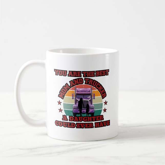 Mug Trucker Mère Fille Bond Famille Route Amour (Gauche)